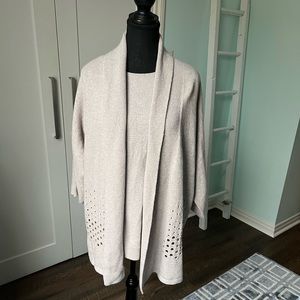 Layfayette 148 Taupe Matching Sweater and Shirt Set